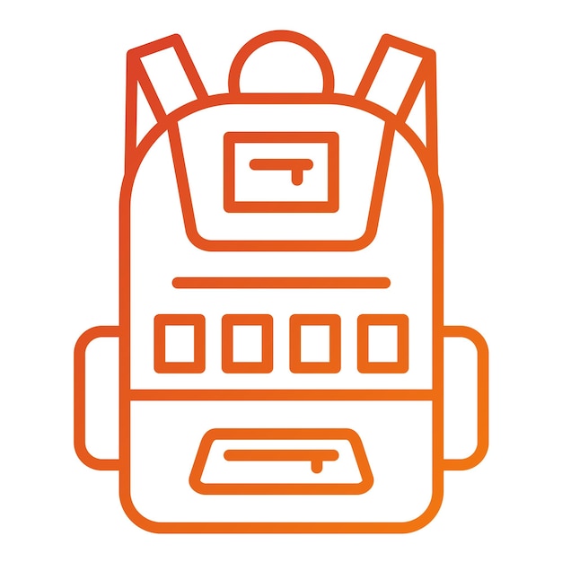 Estilo del icono de la mochila de diseño vectorial