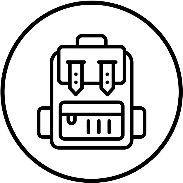 Estilo del icono de la mochila de diseño vectorial