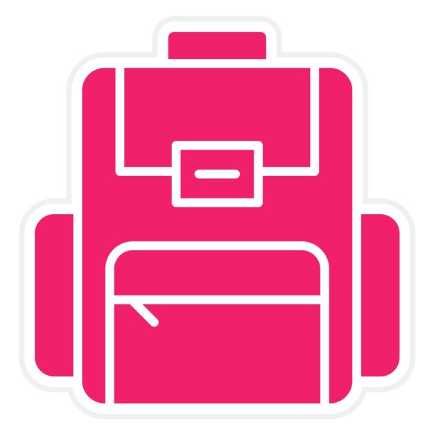 Estilo del icono de la mochila de diseño vectorial
