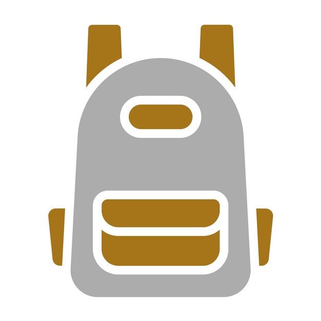 Estilo del icono de la mochila de diseño vectorial