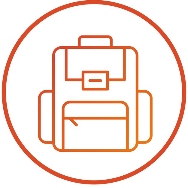 Estilo del icono de la mochila de diseño vectorial