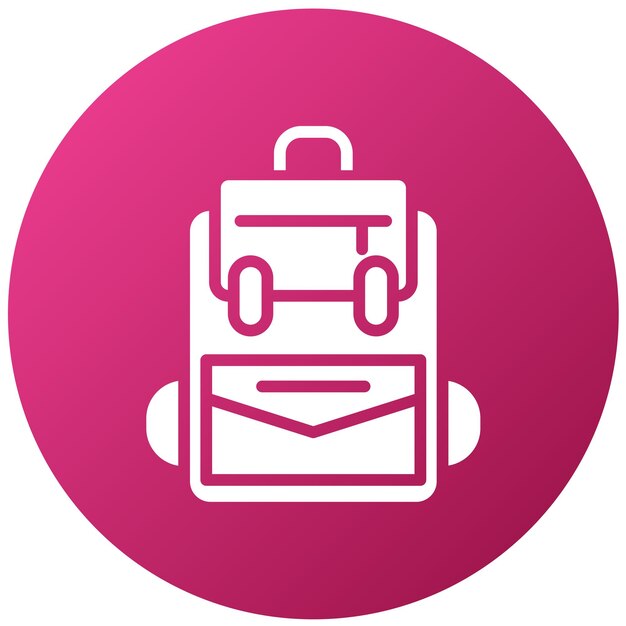 Estilo del icono de la mochila de diseño vectorial