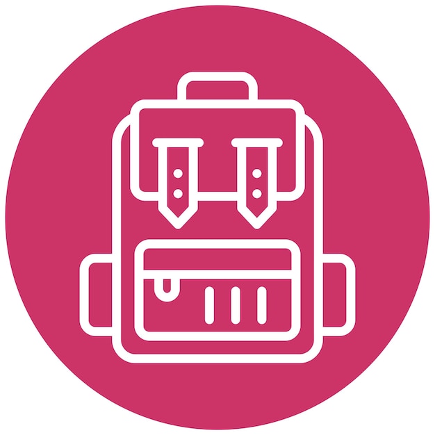 Estilo del icono de la mochila de diseño vectorial