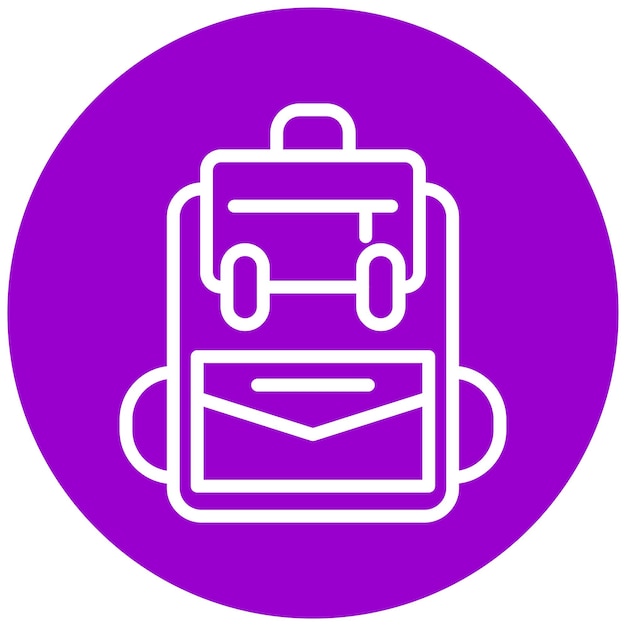 Estilo del icono de la mochila de diseño vectorial
