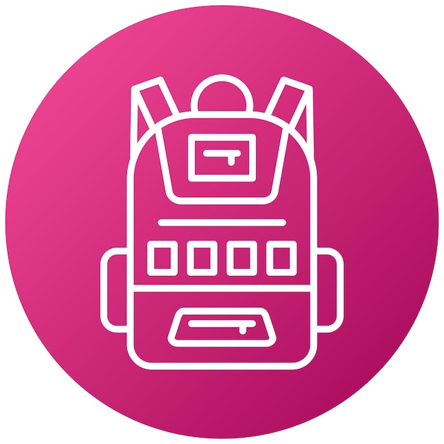 Estilo del icono de la mochila de diseño vectorial