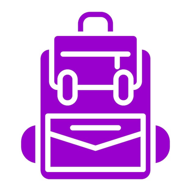 Estilo del icono de la mochila de diseño vectorial