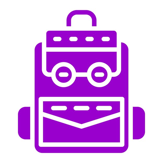 Estilo del icono de la mochila de diseño vectorial