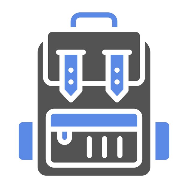 Estilo del icono de la mochila de diseño vectorial