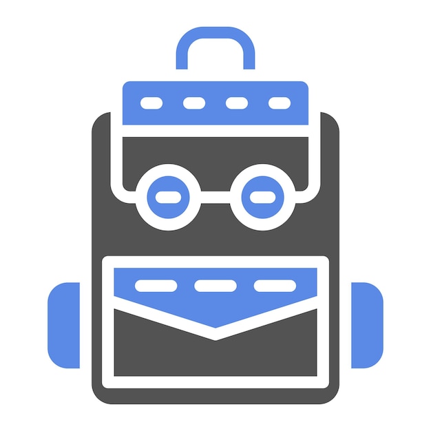 Estilo del icono de la mochila de diseño vectorial