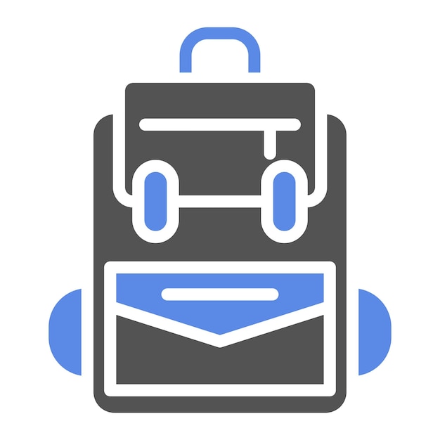 Estilo del icono de la mochila de diseño vectorial