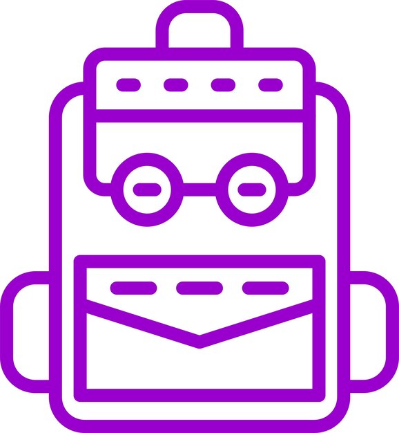 Estilo del icono de la mochila de diseño vectorial