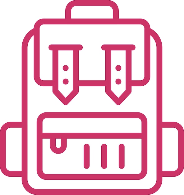 Estilo del icono de la mochila de diseño vectorial