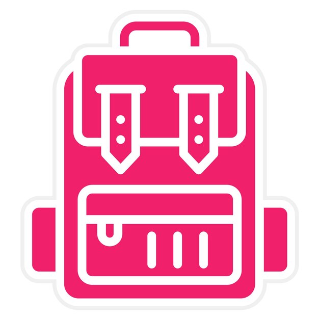 Estilo del icono de la mochila de diseño vectorial