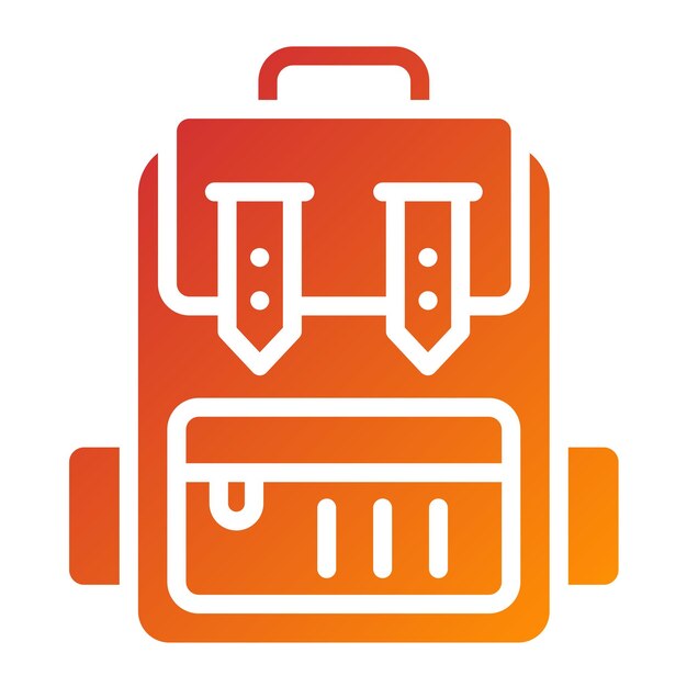 Estilo del icono de la mochila de diseño vectorial