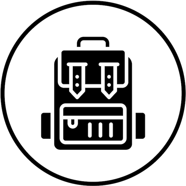 Estilo del icono de la mochila de diseño vectorial