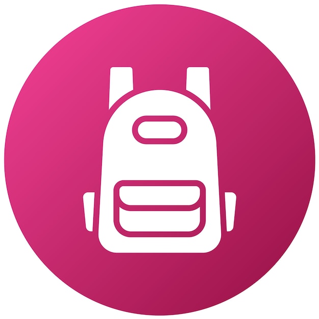 Estilo del icono de la mochila de diseño vectorial