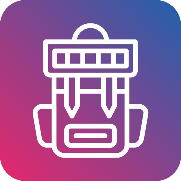 El estilo del icono de la mochila del ejército