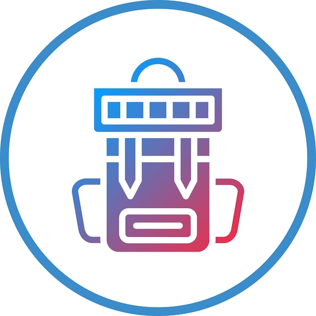 El estilo del icono de la mochila del ejército