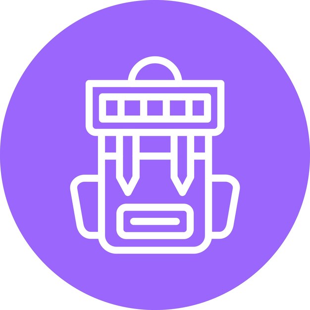 El estilo del icono de la mochila del ejército