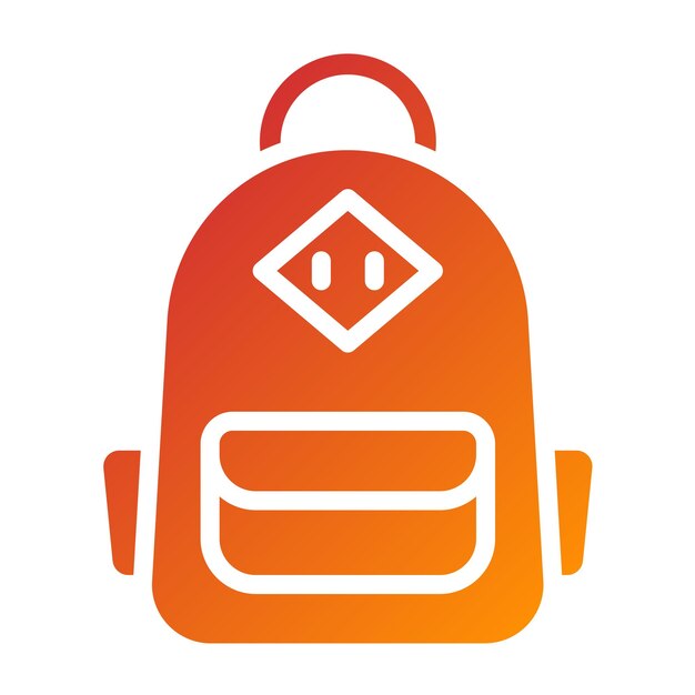 Estilo del icono de la mochila del estudiante de diseño vectorial