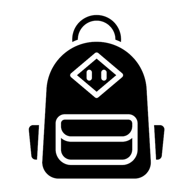 Estilo del icono de la mochila del estudiante de diseño vectorial