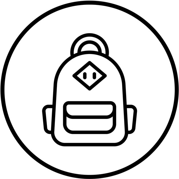 Estilo del icono de la mochila del estudiante de diseño vectorial