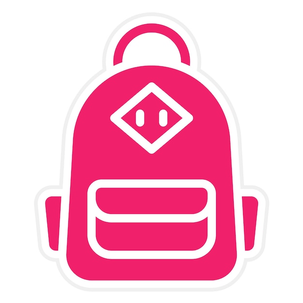 Estilo del icono de la mochila del estudiante de diseño vectorial