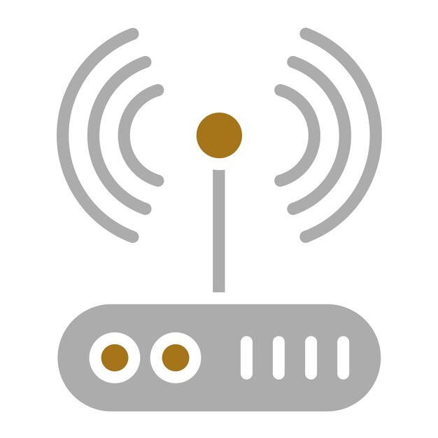 Estilo del icono del módem de red de diseño vectorial