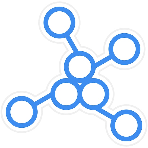 Estilo del icono de las moléculas de diseño vectorial