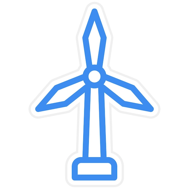 Estilo del icono del molino de viento de diseño vectorial