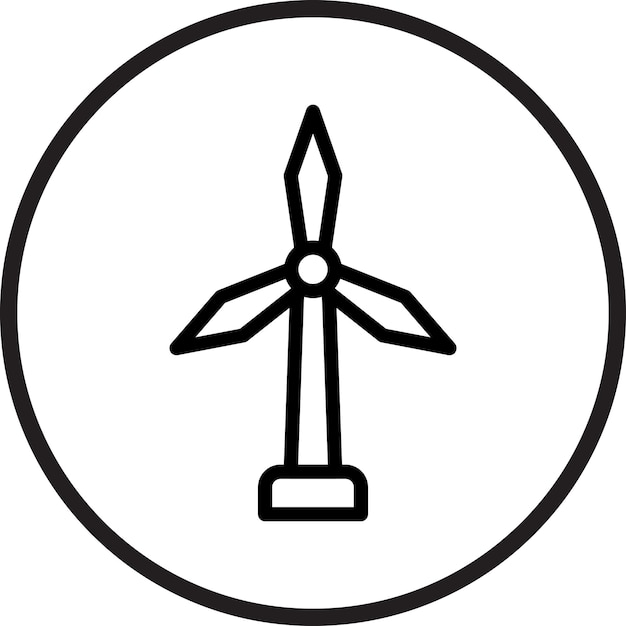 Estilo del icono del molino de viento de diseño vectorial