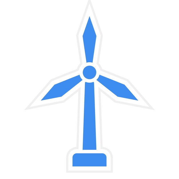 Estilo del icono del molino de viento de diseño vectorial