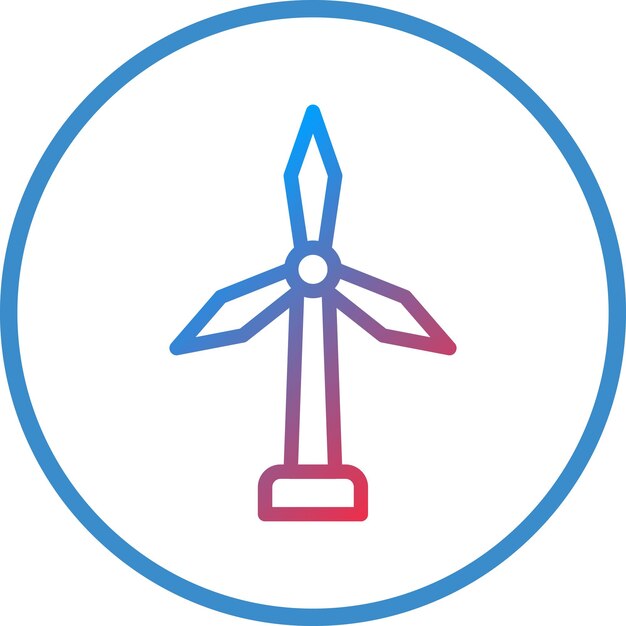 Estilo del icono del molino de viento de diseño vectorial