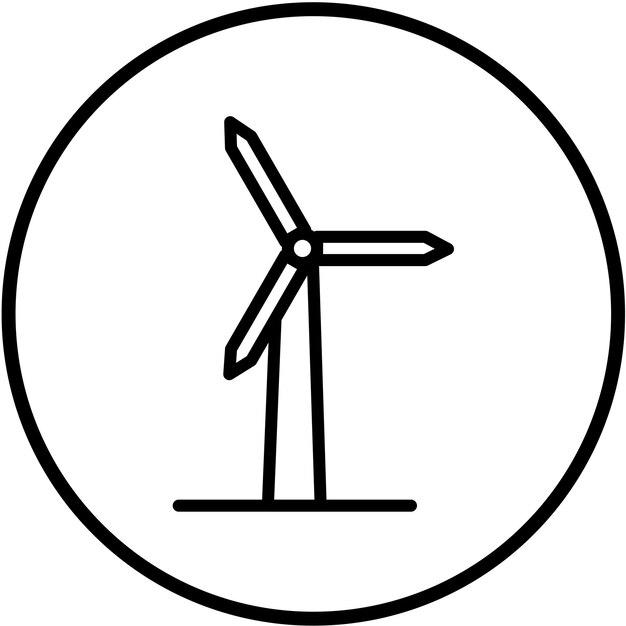 Estilo del icono del molino de viento de diseño vectorial