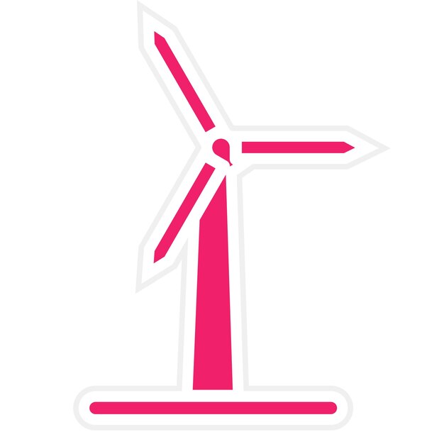Estilo del icono del molino de viento de diseño vectorial