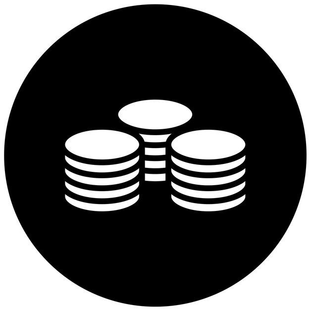 Estilo del icono de la moneda de diseño vectorial