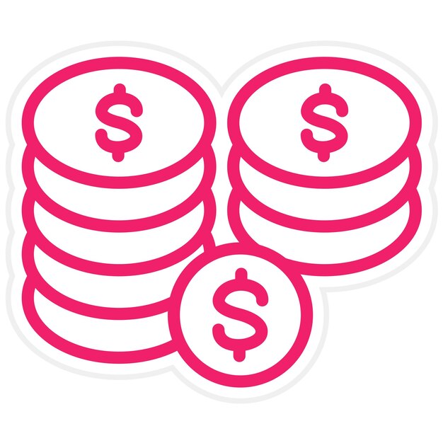 Estilo del icono de la moneda de diseño vectorial