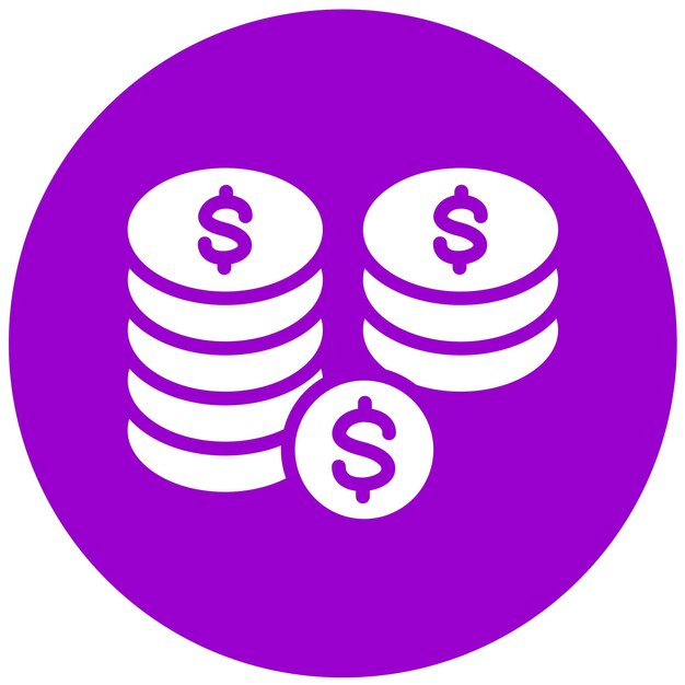 Estilo del icono de la moneda de diseño vectorial