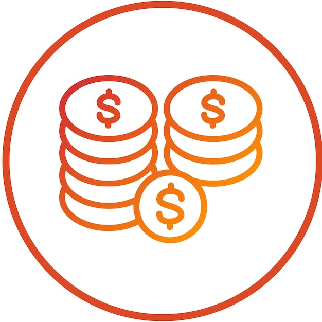 Estilo del icono de la moneda de diseño vectorial