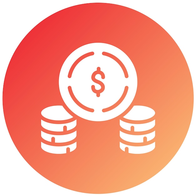 Estilo del icono de las monedas de diseño vectorial