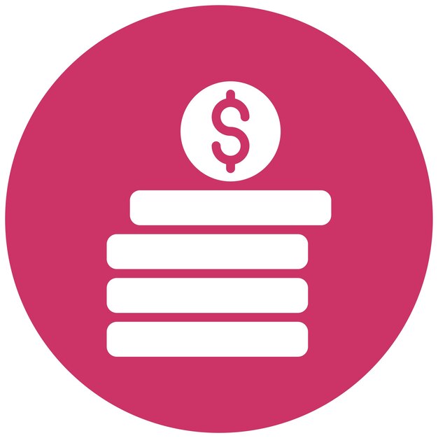 Estilo del icono de las monedas de diseño vectorial