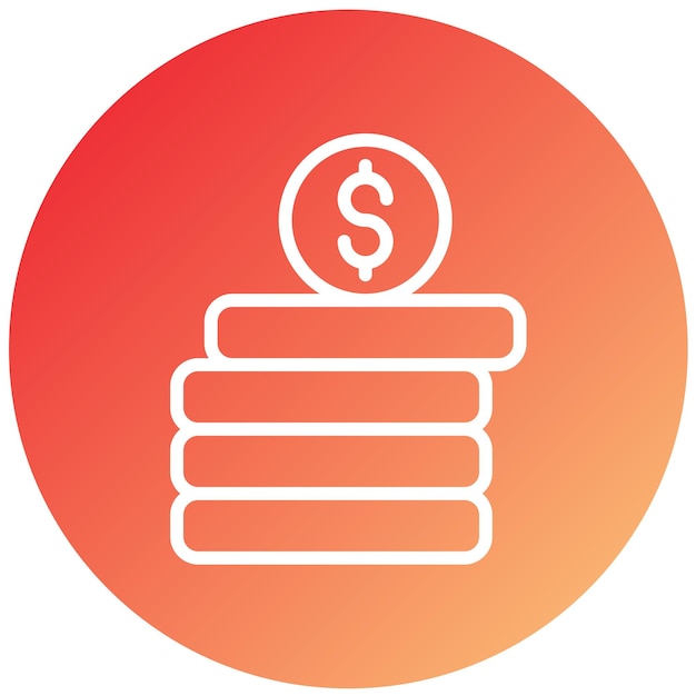 Estilo del icono de las monedas de diseño vectorial