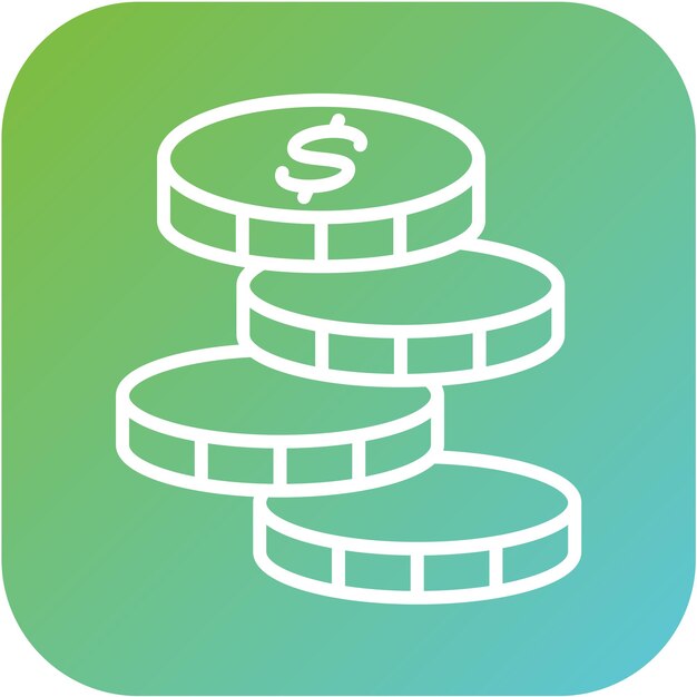 Estilo del icono de las monedas de diseño vectorial