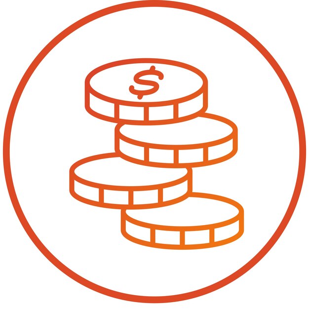 Estilo del icono de las monedas de diseño vectorial
