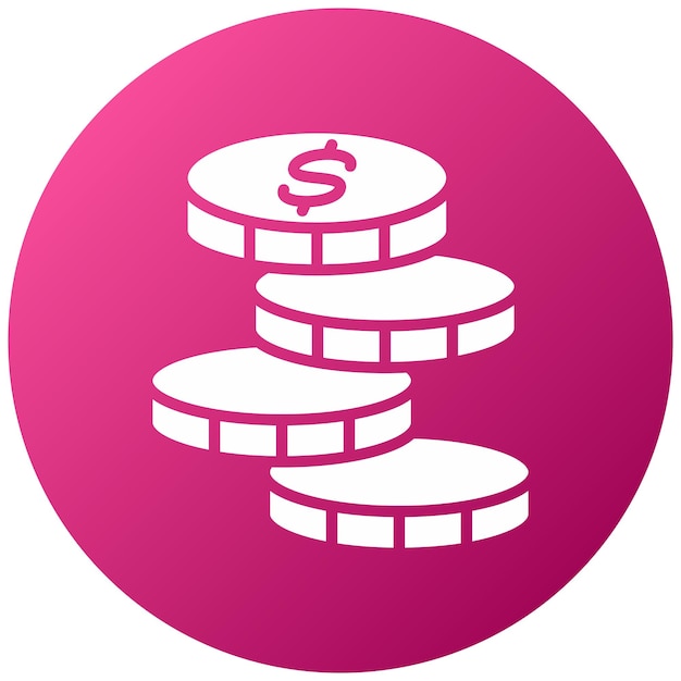 Estilo del icono de las monedas de diseño vectorial