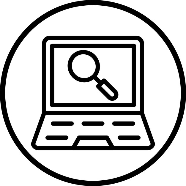 Estilo del icono del monitor de diseño vectorial