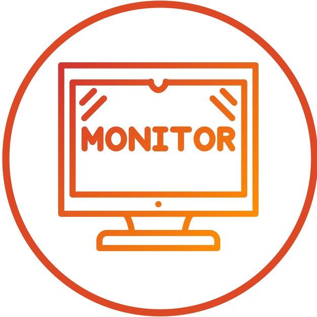 Estilo del icono del monitor de diseño vectorial