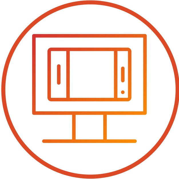 Estilo del icono del monitor de diseño vectorial
