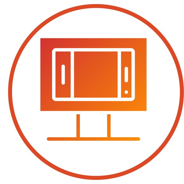 Estilo del icono del monitor de diseño vectorial
