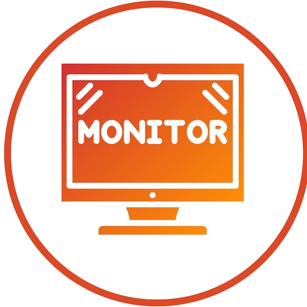Estilo del icono del monitor de diseño vectorial
